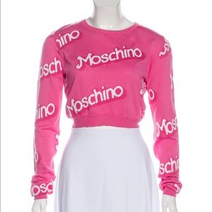 authentic MOSCHINO Barbie pink Cropped Knit Sweater top